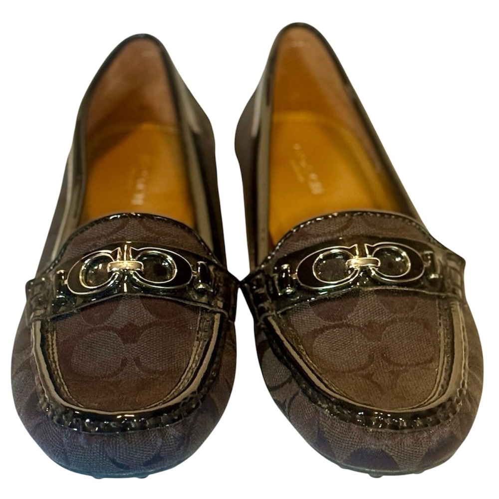 COACH USL 10B BLACK SIGNATURE "FORTUNATA" DRIVING MOCCASINS, COMFY, NWOT